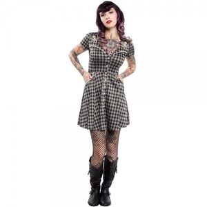 Sourpuss Black and White Plaid Mini Dress